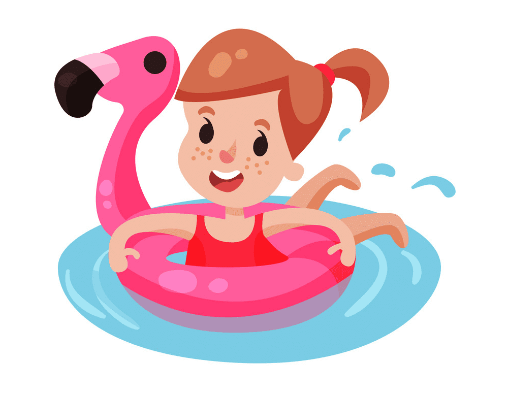 泳ぐ女の子 イラストの画像
