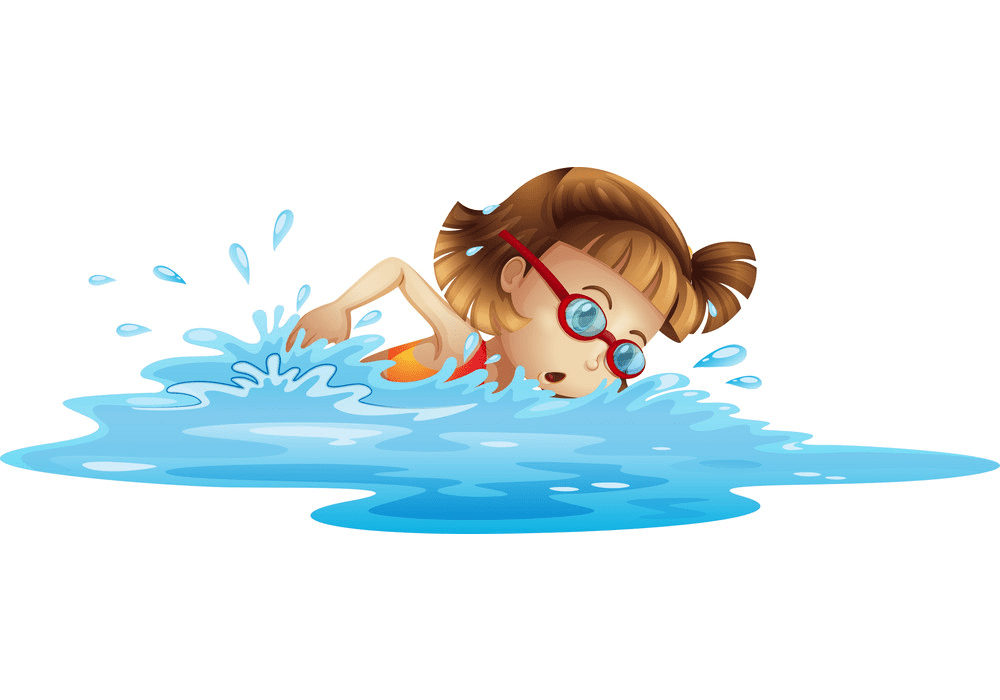 泳ぐ女の子 イラストイメージ