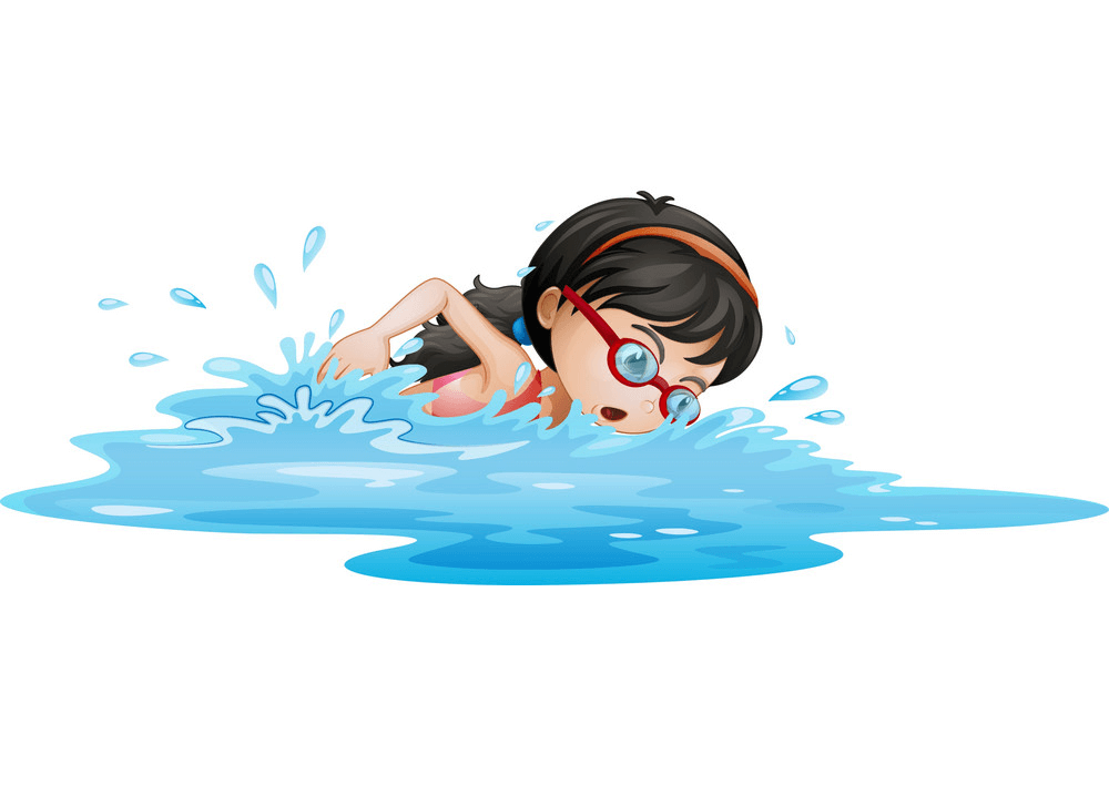 泳ぐ女の子のイラスト1 イラスト