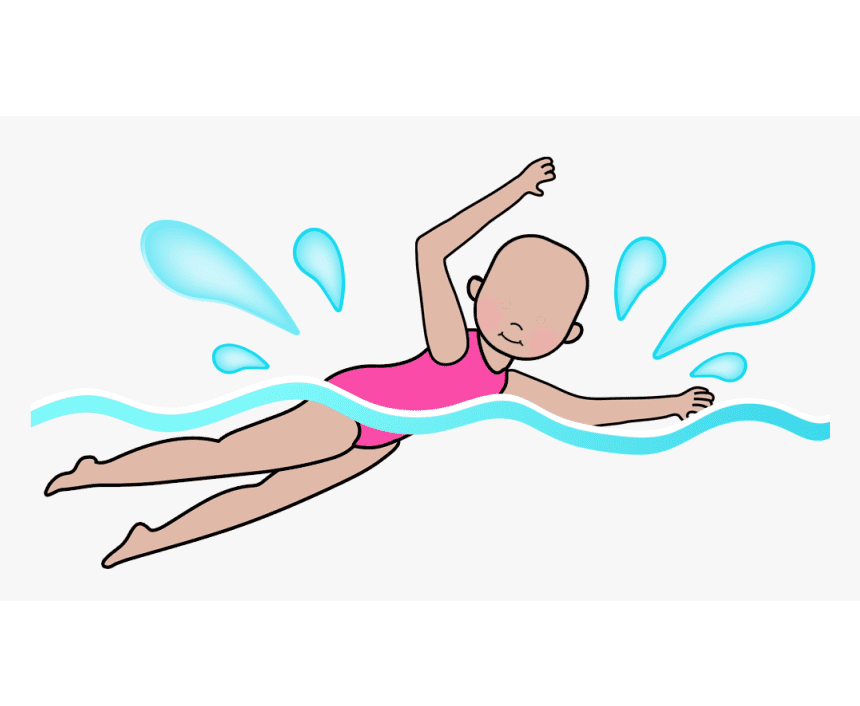 泳ぐ女の子のイラスト無料 イラスト