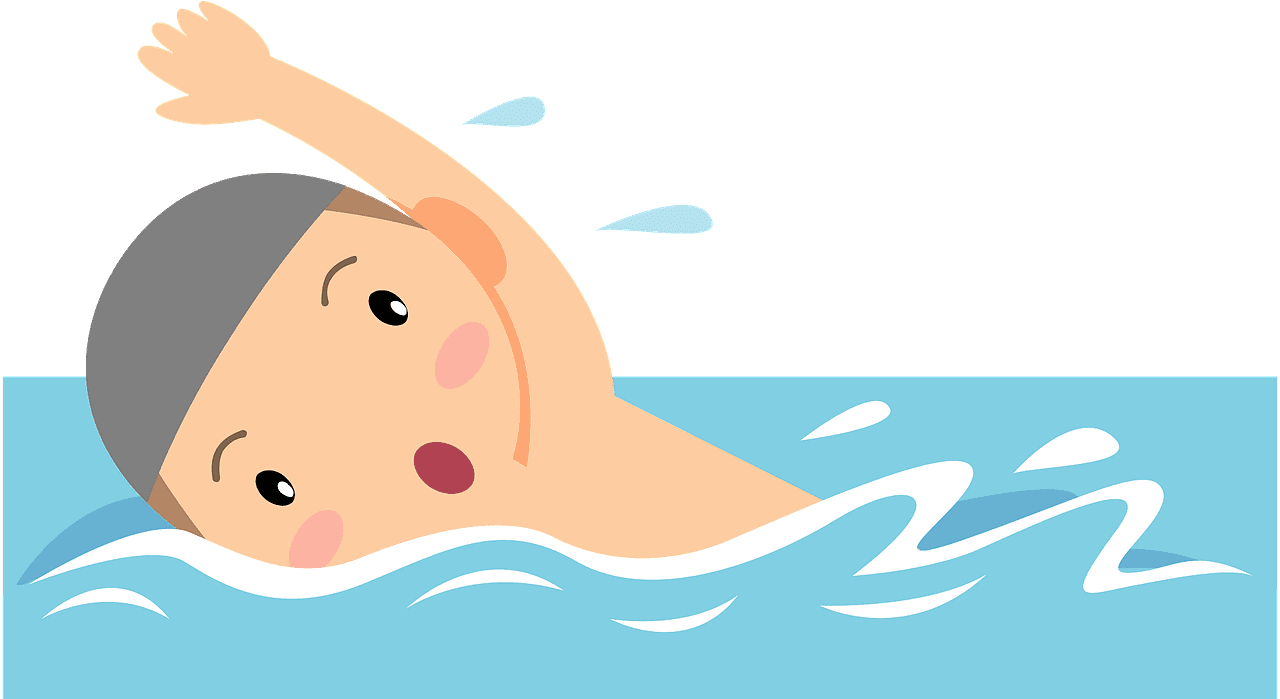 泳ぐ男の子イラスト透明3