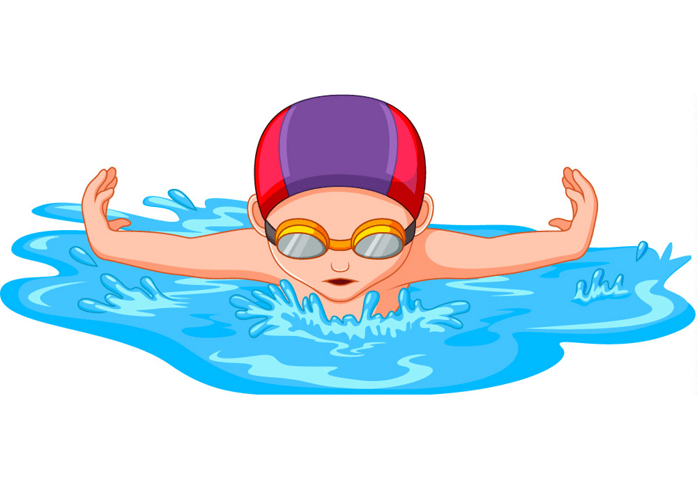泳ぐ男の子 イラストイメージ