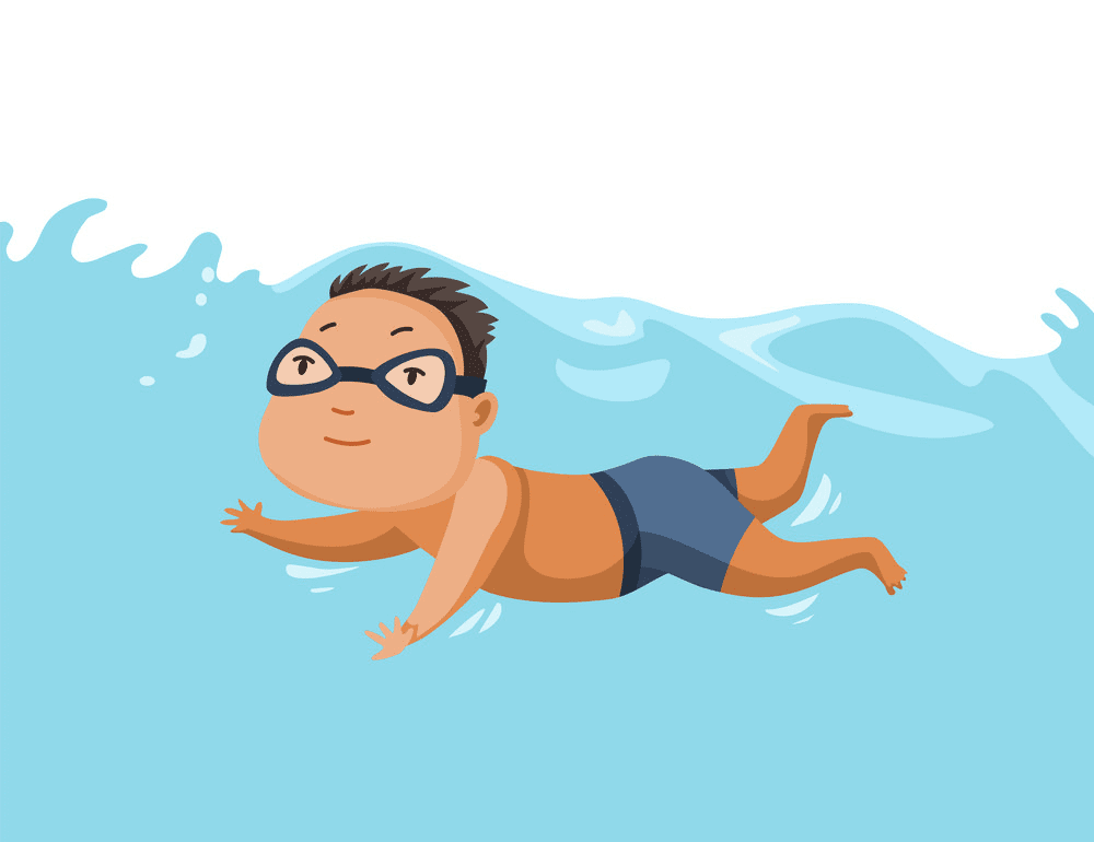 泳ぐ男の子のイラスト2 イラスト