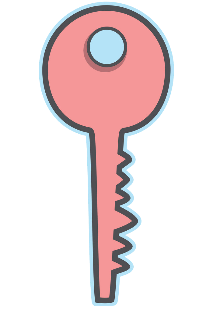 ピンクの鍵のイラスト透明