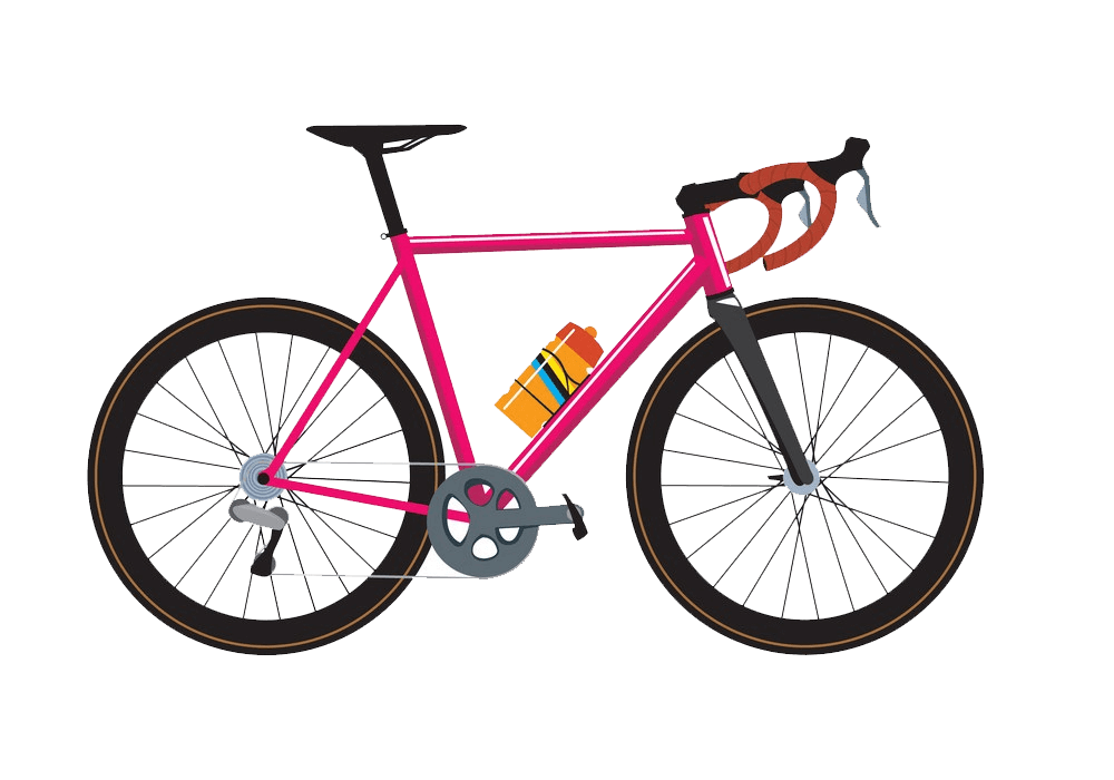 ピンクのロードバイクのイラスト イラスト