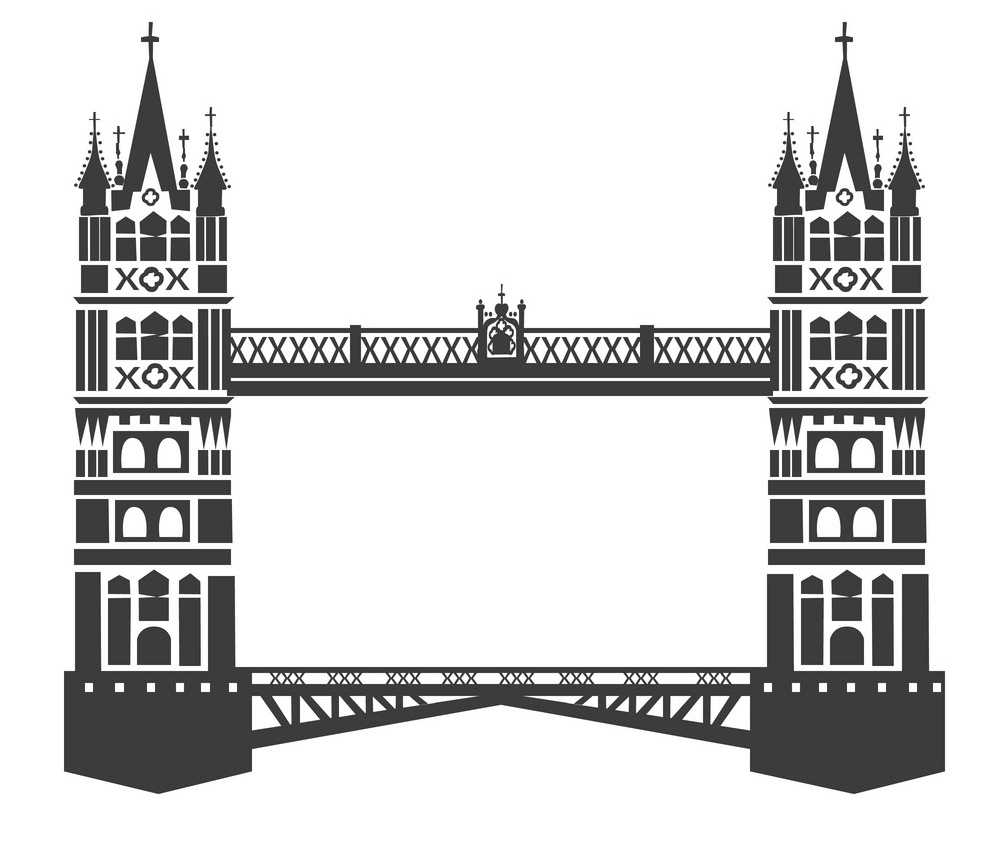 ロンドンタワーブリッジの図 イラスト