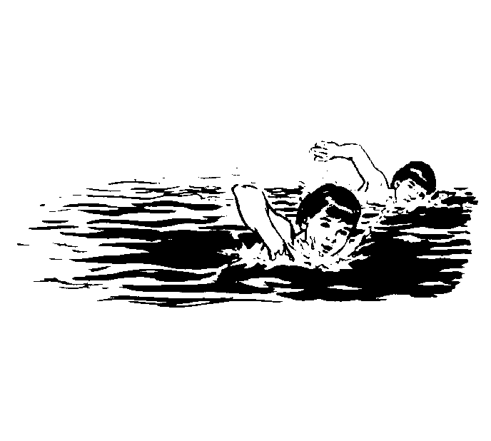 水泳イラスト 白黒1