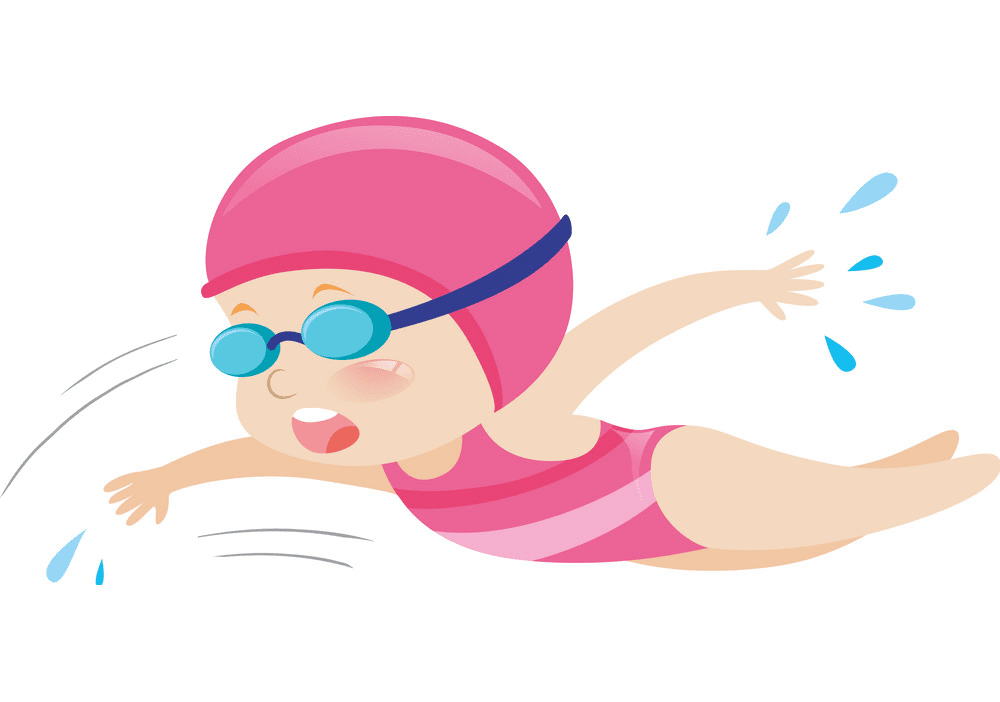 水泳の女の子のイラストpng無料 イラスト