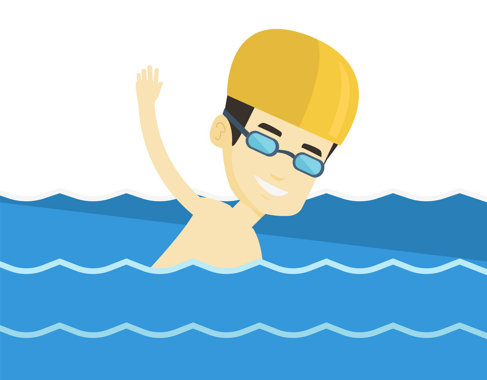 水泳をする男性のイラスト イラスト