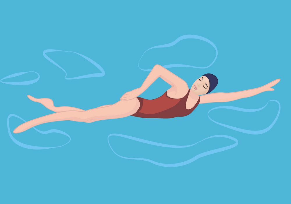 水泳をする女の子のイラスト