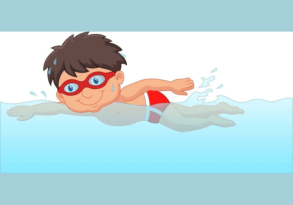 水泳をする男の子のイラスト