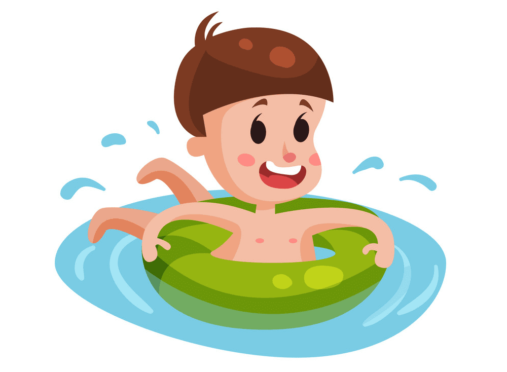 水泳をする男の子の無料イラスト