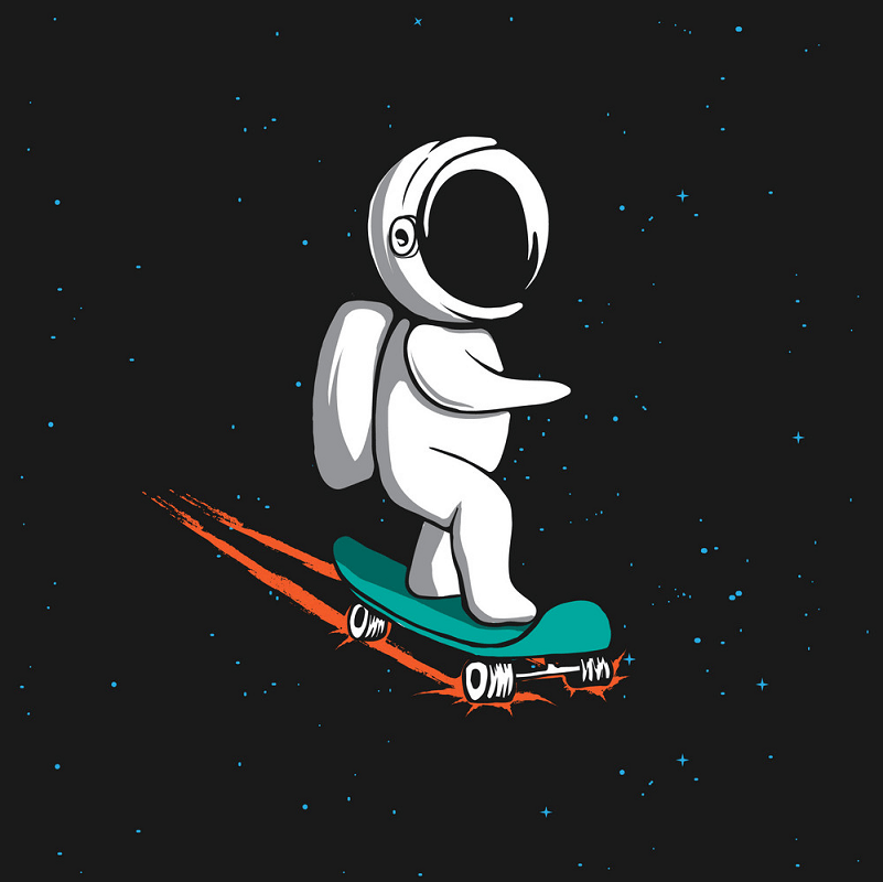 小さな宇宙飛行士のイラスト イラスト
