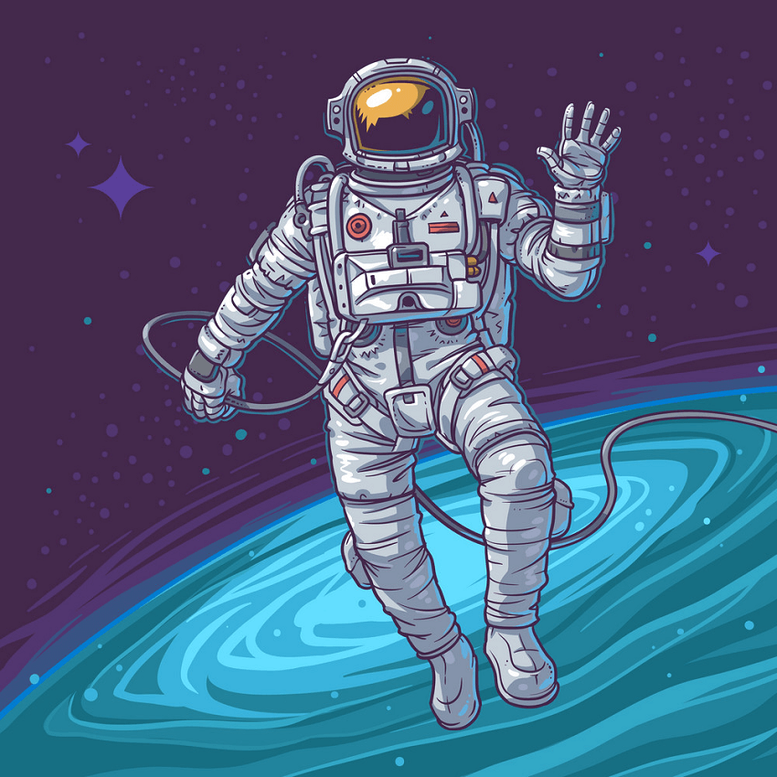 クールな宇宙飛行士のイラスト イラスト