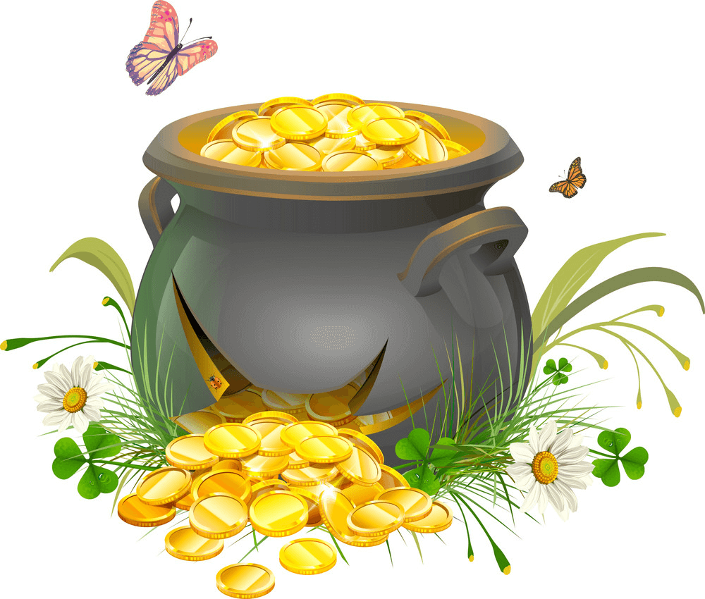 金のひびの入った鍋のイラスト