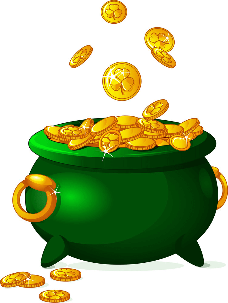 金の図の緑のポット