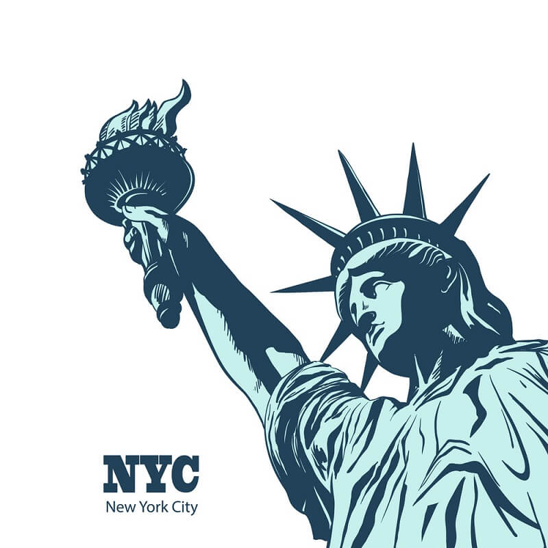 ニューヨークの自由の女神の図