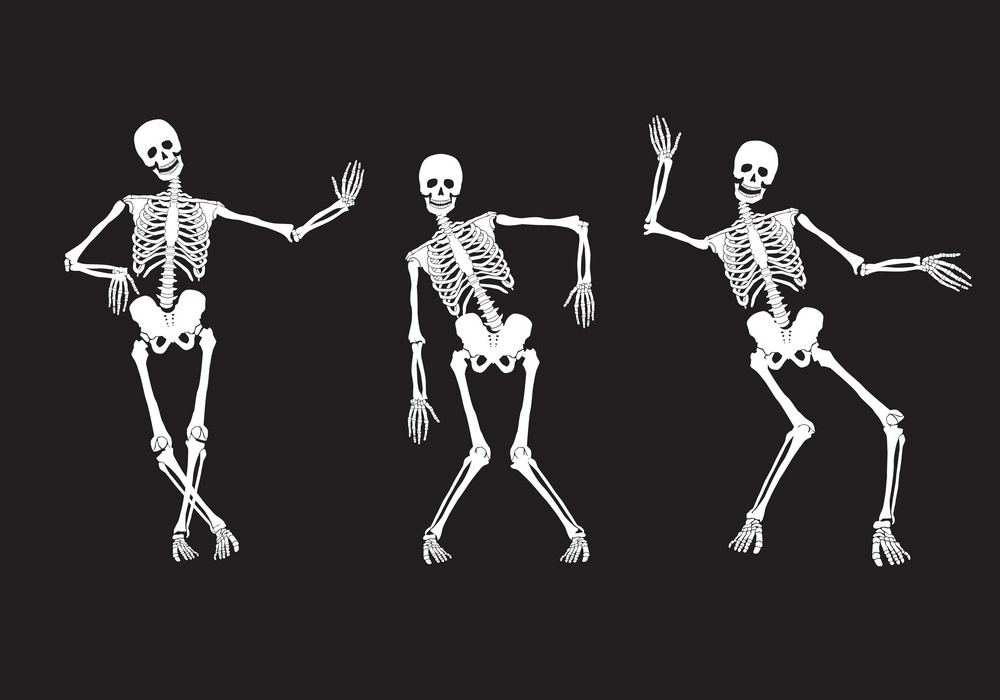 踊る骸骨のイラスト イラスト