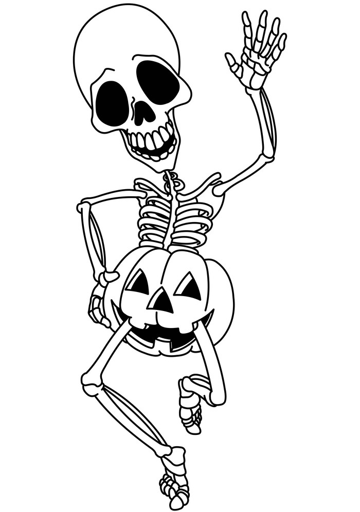 面白いハロウィーンの骸骨のイラスト イラスト
