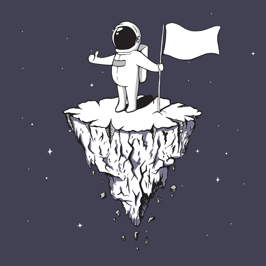 宇宙飛行士の旗のイラスト イラスト
