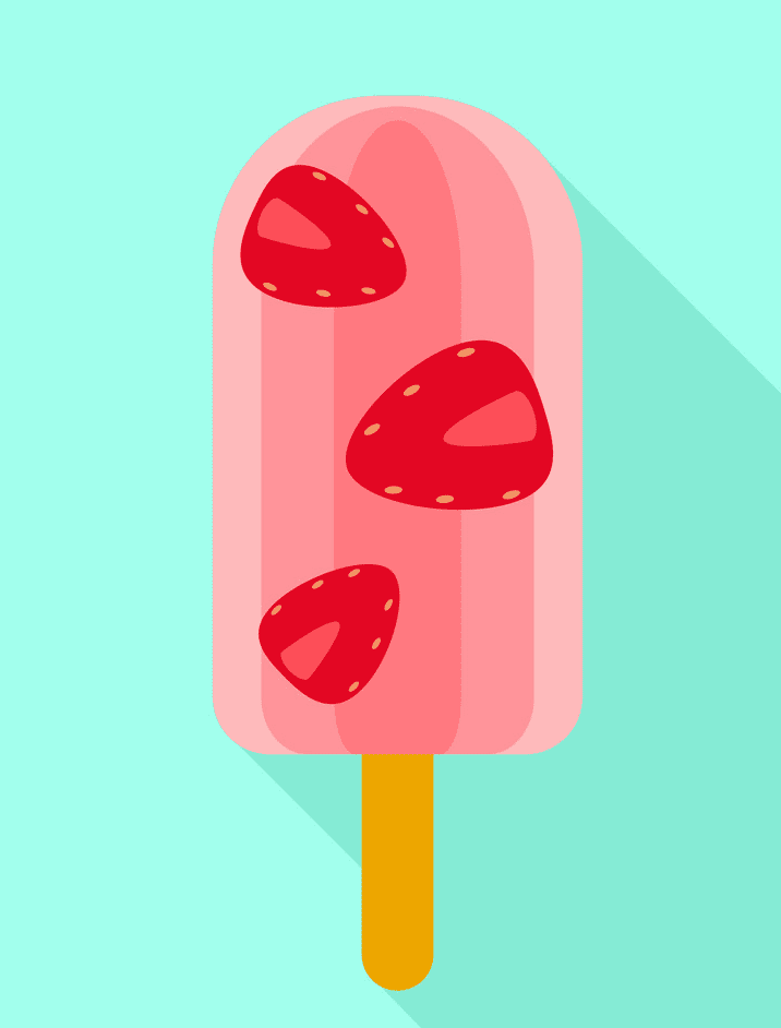 アイコンイチゴアイスキャンディーの図 イラスト