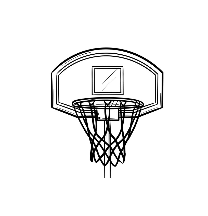 バスケットボールのフープの概要図 イラスト