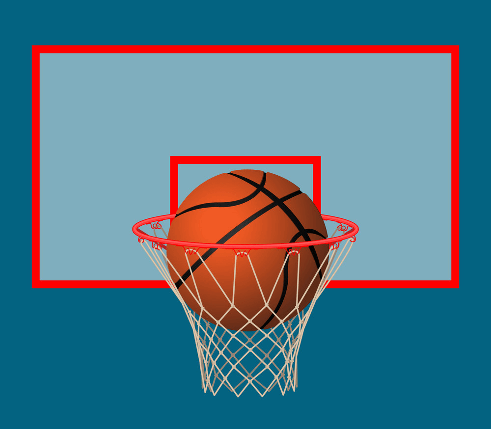 バスケットボールのフープとボールのイラスト イラスト