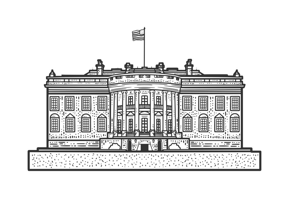 ホワイトハウスのスケッチ図 イラスト