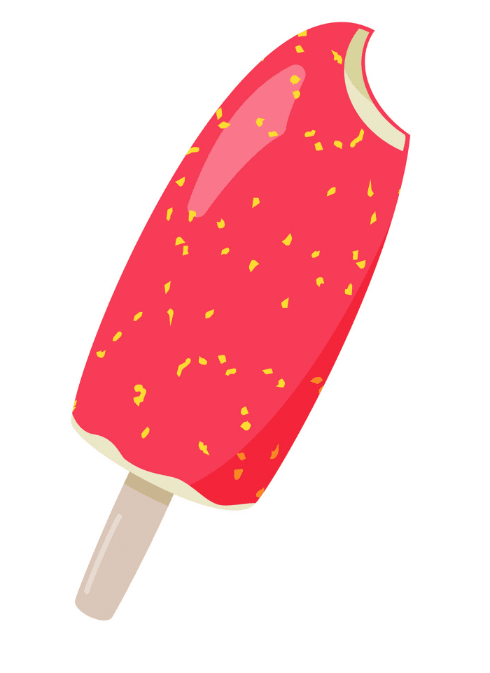 イチゴのアイスキャンディーのイラスト