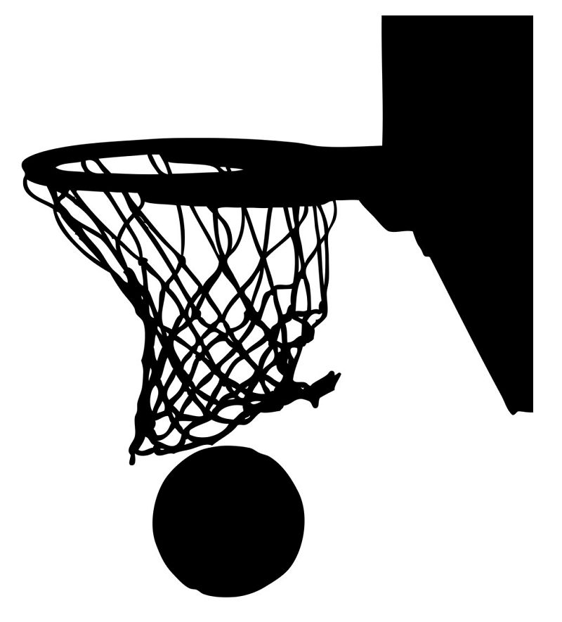 黒のバスケットボール フープの図
