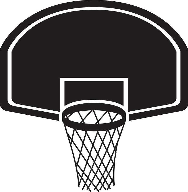 黒いアイコン バスケットボール フープの図