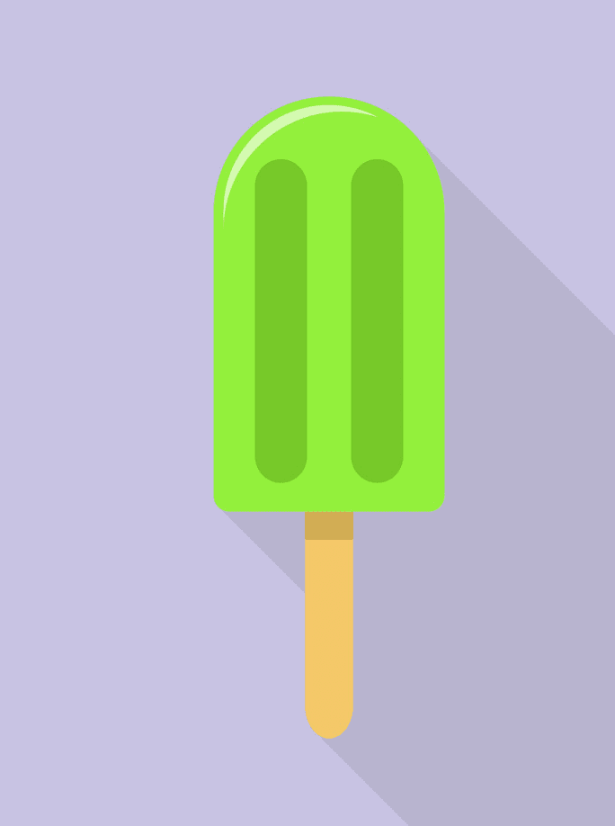 緑のアイスキャンディーのイラスト