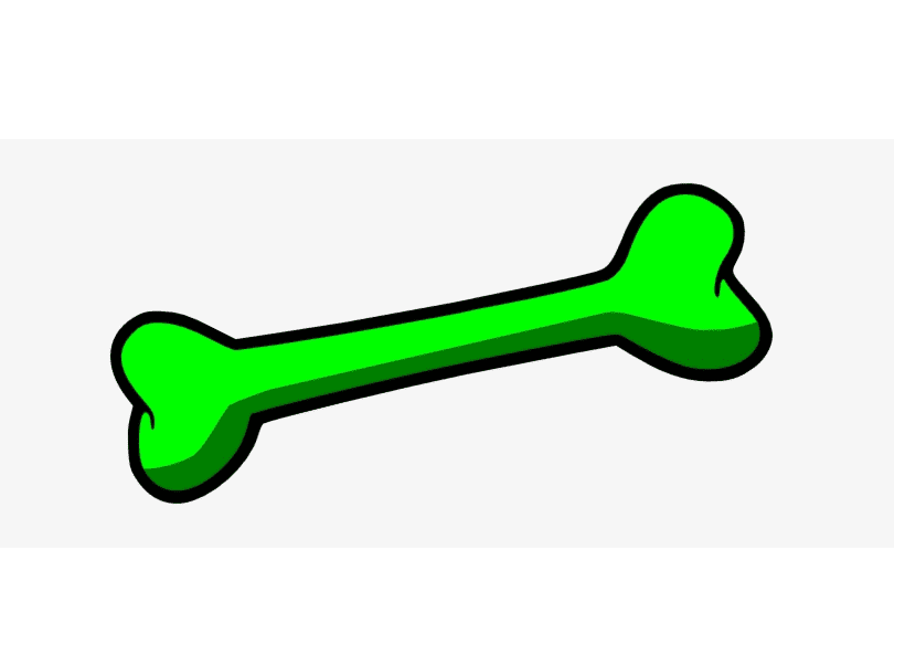 緑の犬の骨の図 イラスト