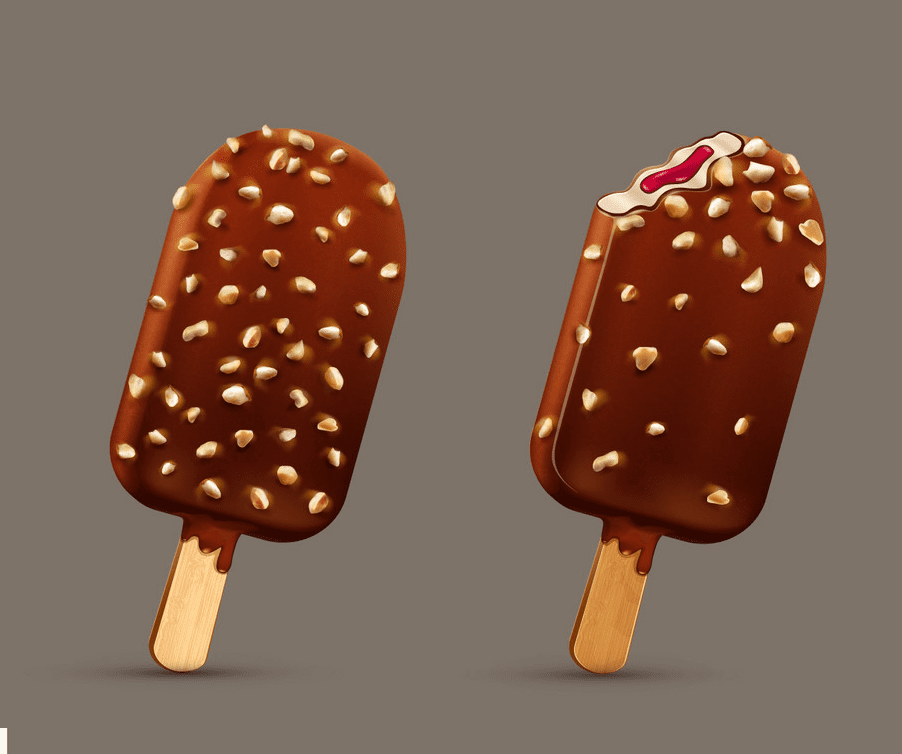 おいしいチョコレートアイスキャンディーのイラスト イラスト