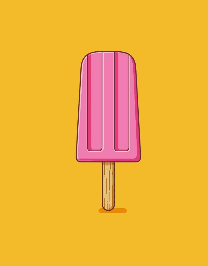 ピンクのアイスキャンディーのイラスト