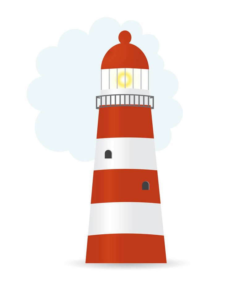 縞模様の灯台のイラスト イラスト