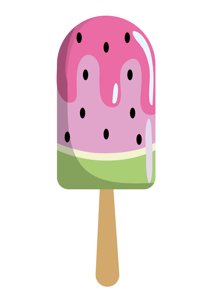 スイカのアイスキャンディーのイラスト イラスト