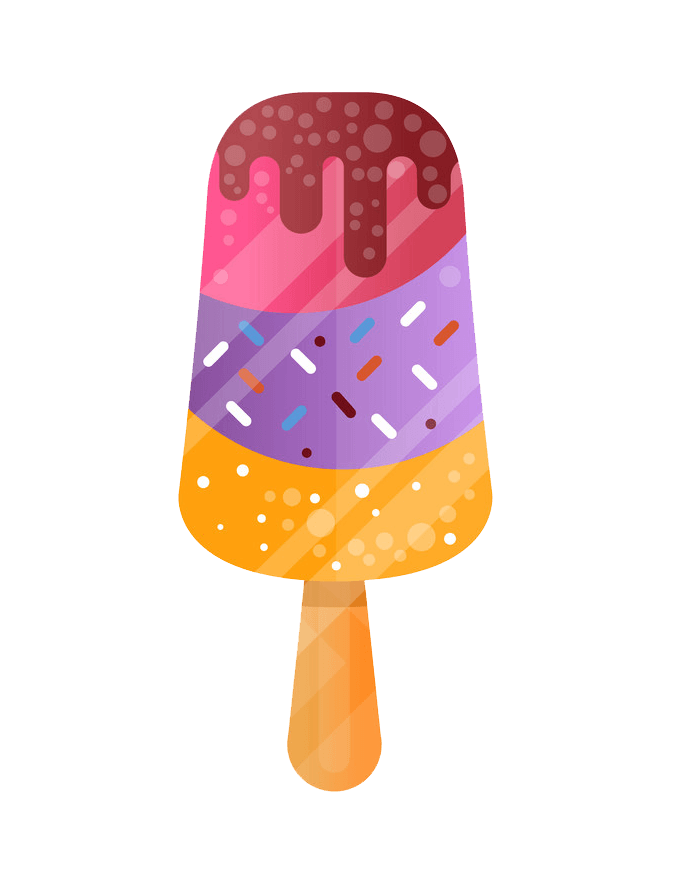 透明なカラフルなアイスキャンディーのイラスト イラスト