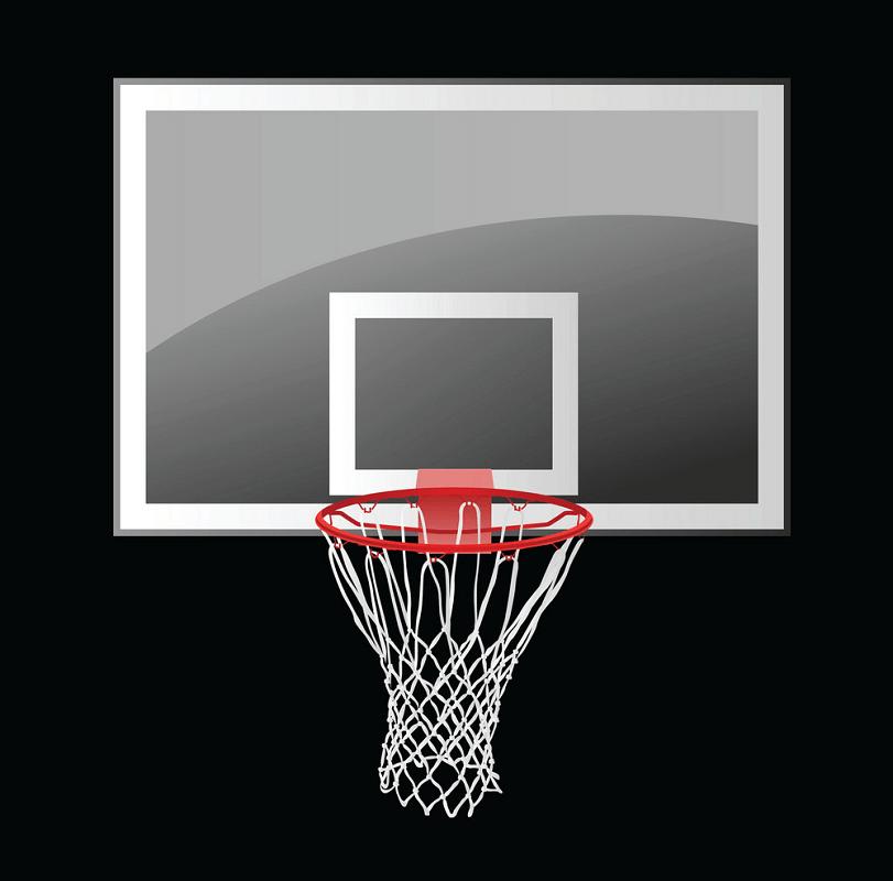通常のバスケットボールのフープの図 イラスト