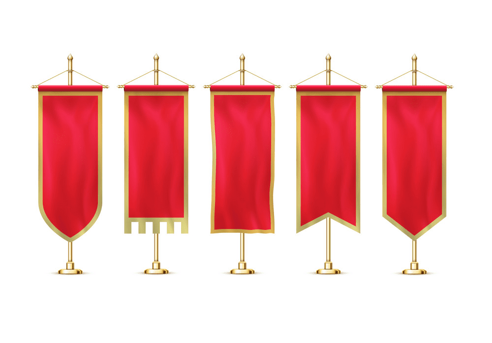 赤い旗のバナーの図 イラスト