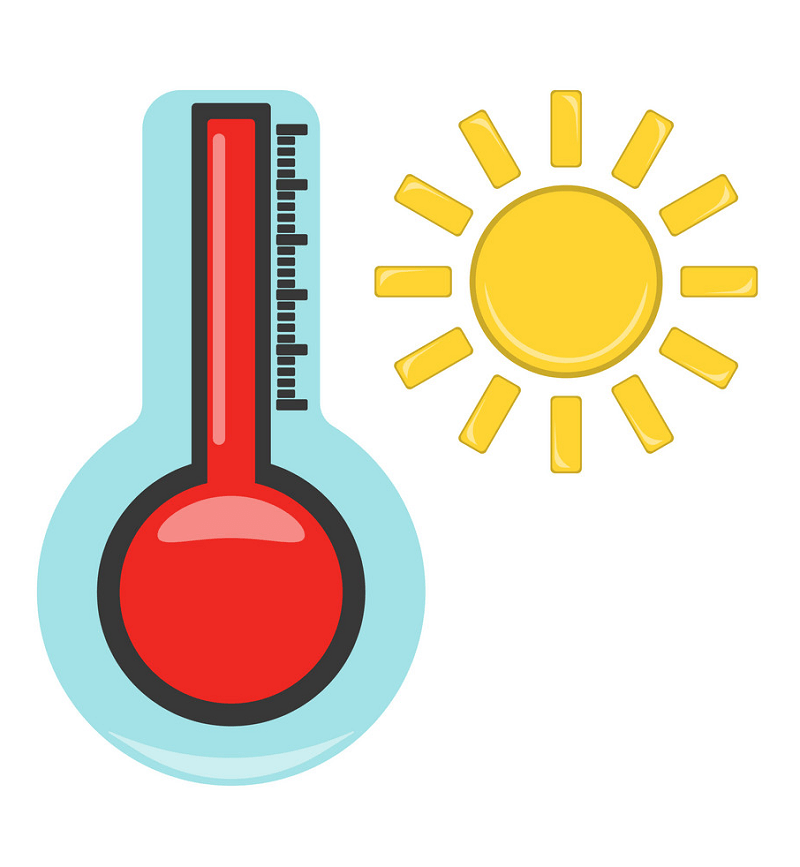 熱い温度計のイラスト 2 イラスト