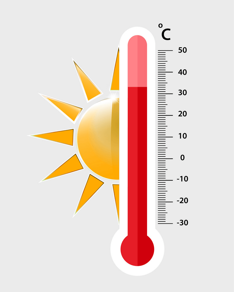 熱い温度計のイラスト