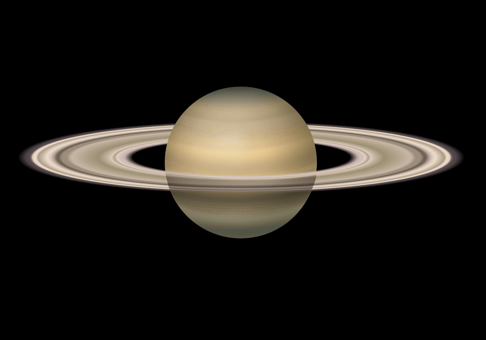 土星のイラスト 黒背景1 イラスト