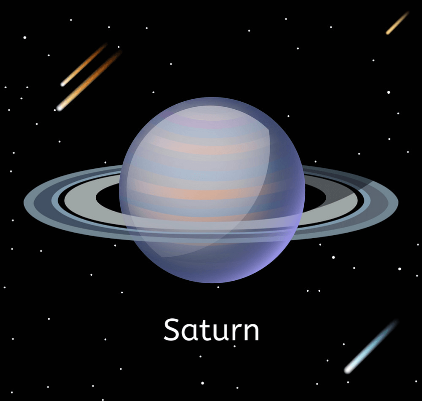 土星のイラスト黒背景
