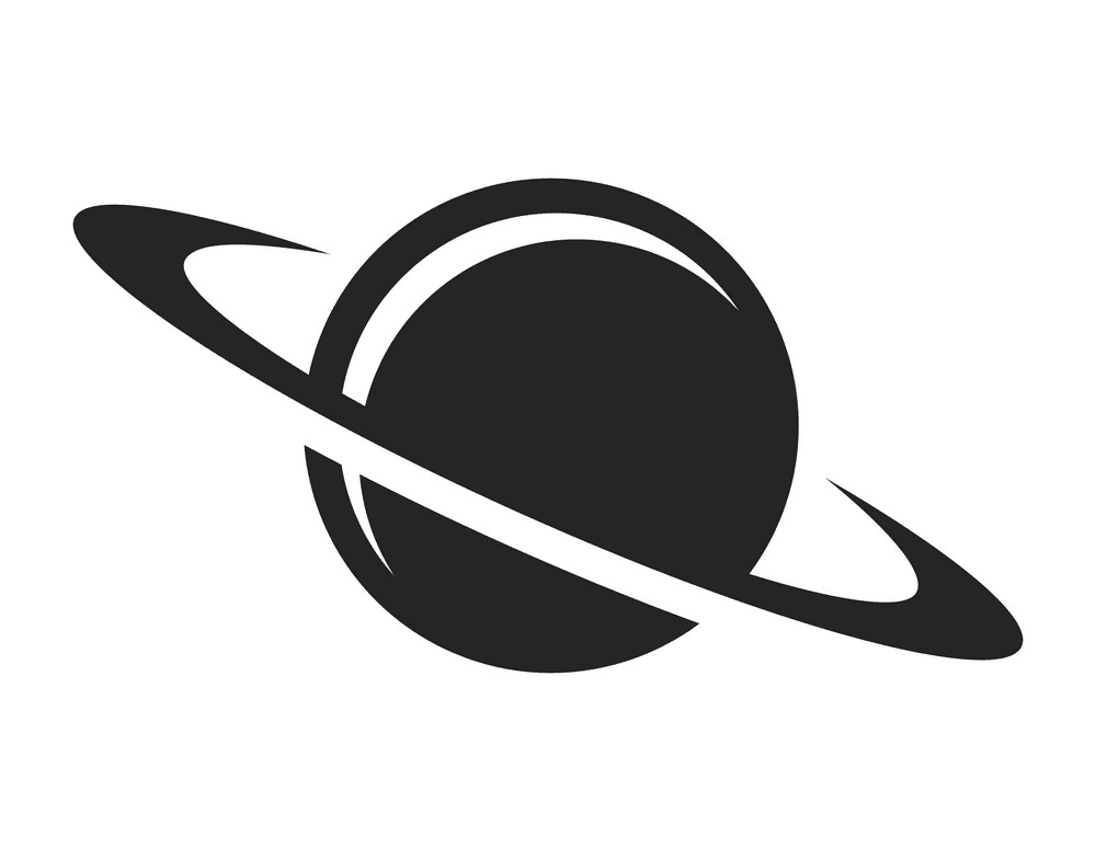 土星のイラスト白黒 イラスト