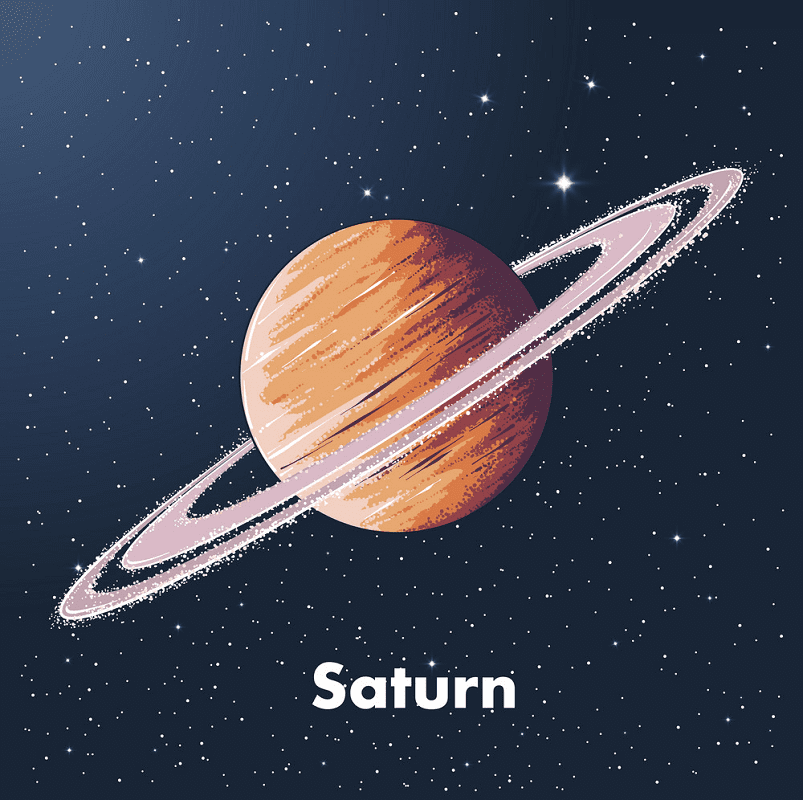 土星の惑星の図 イラスト