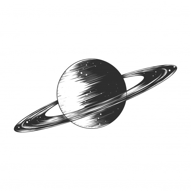 土星 白黒イラスト 無料