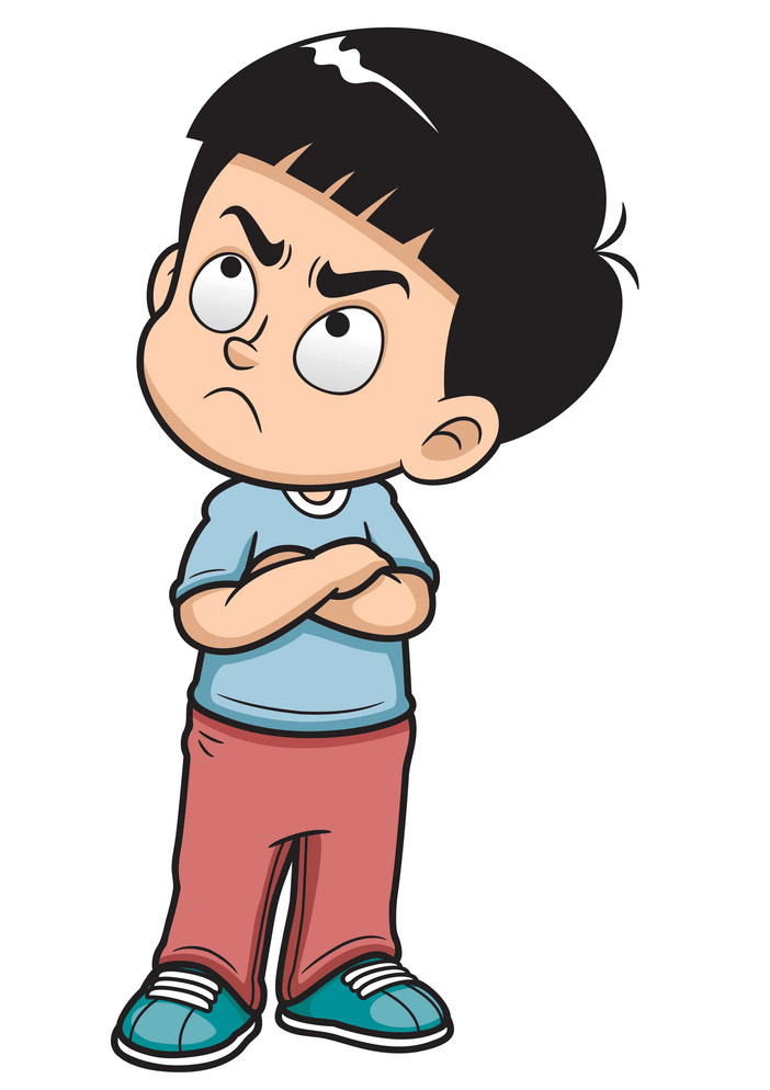 怒っている小さな男の子のイラスト イラスト