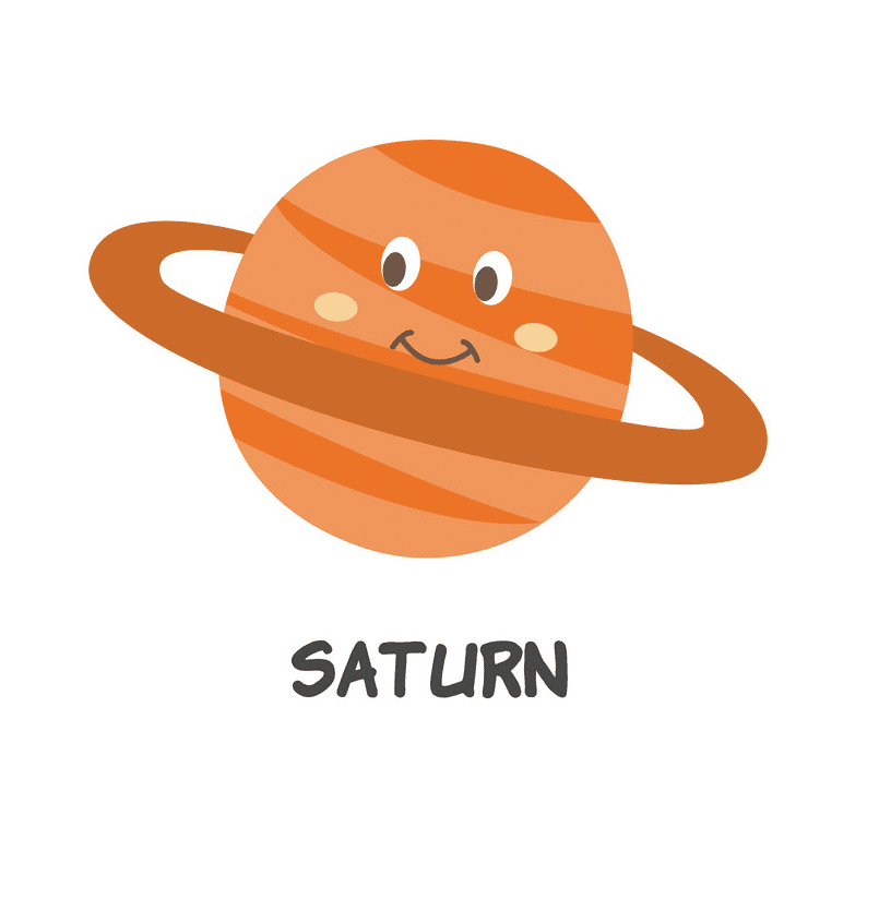 かわいい土星の惑星のイラスト