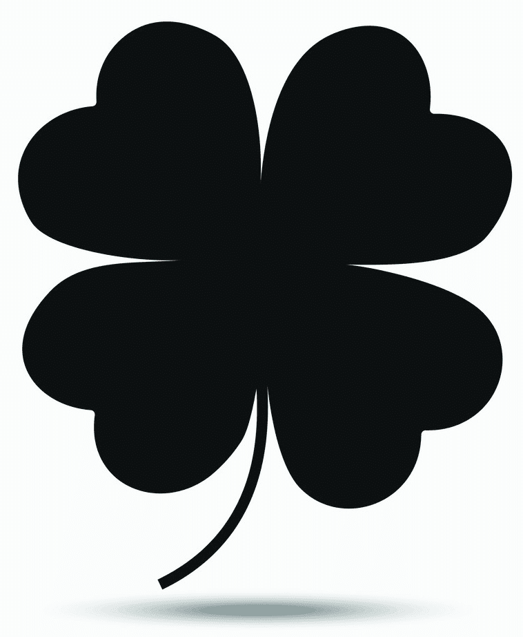 黒の四つ葉のクローバーのイラスト イラスト